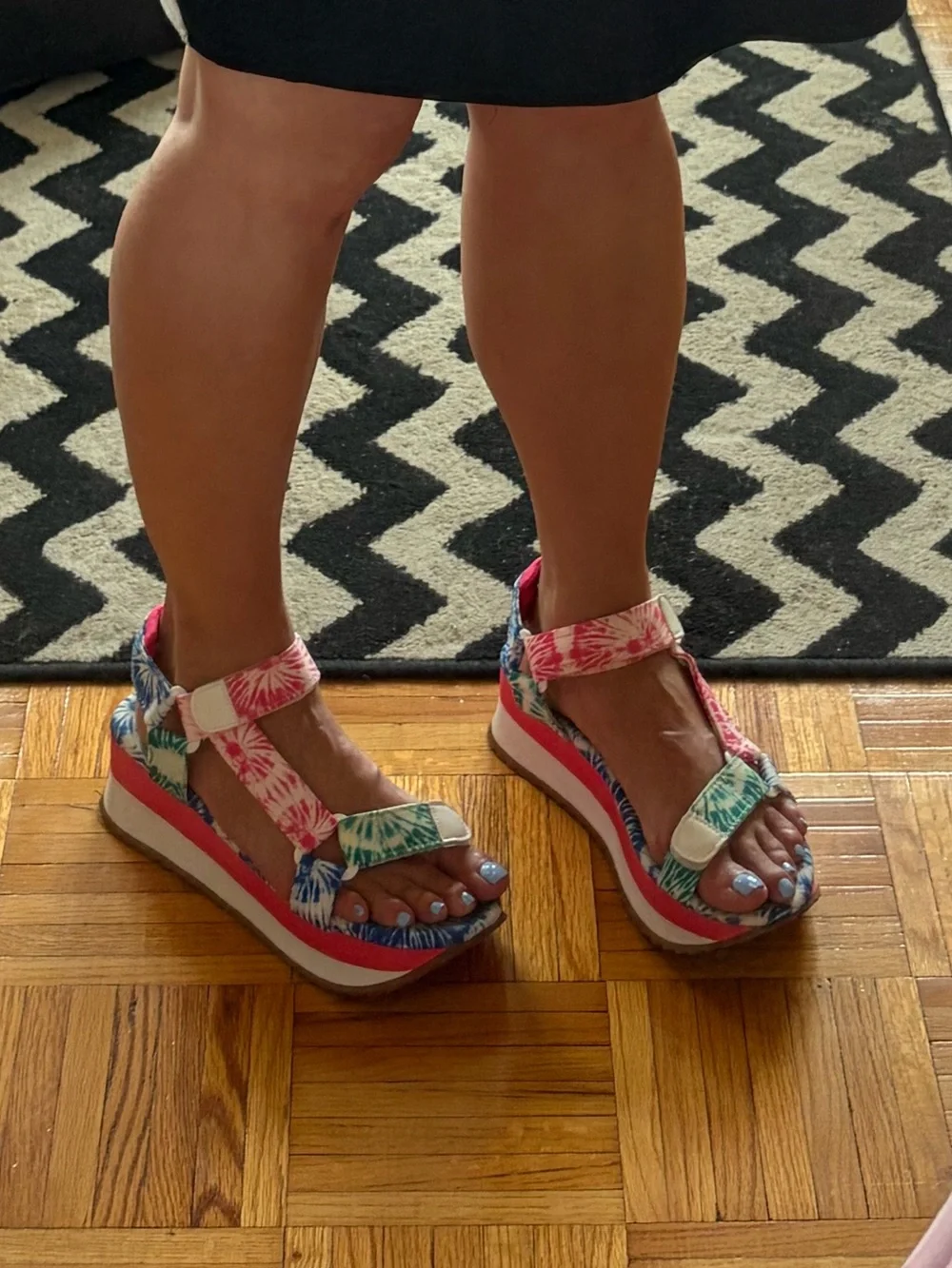 Women's Pink & Teal Tie-Dye Sport Sandals